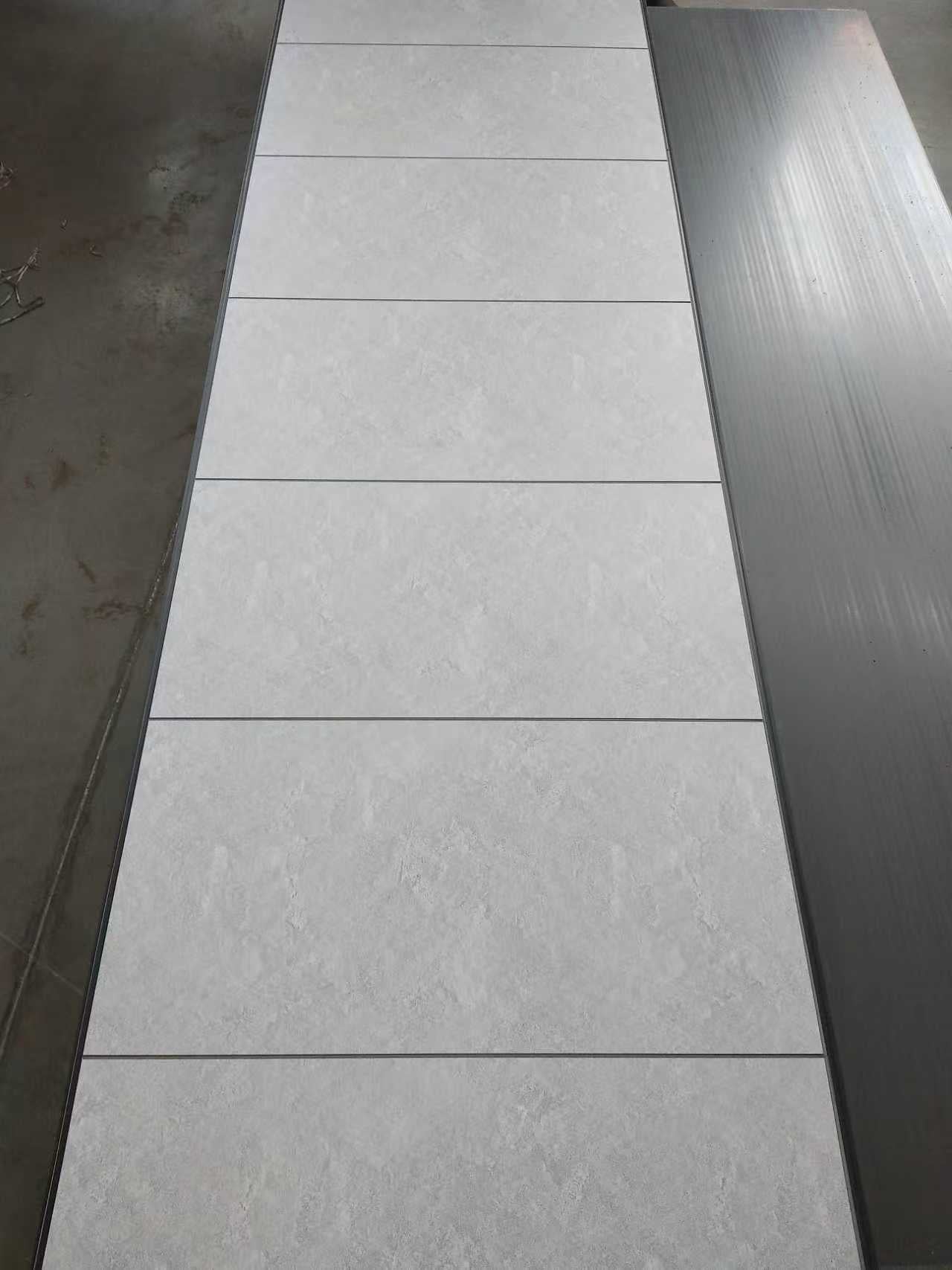 Tongue and Groove Interlocking Hollow Waterproof PVC Panels-600mm Width Grey Marble Tiles