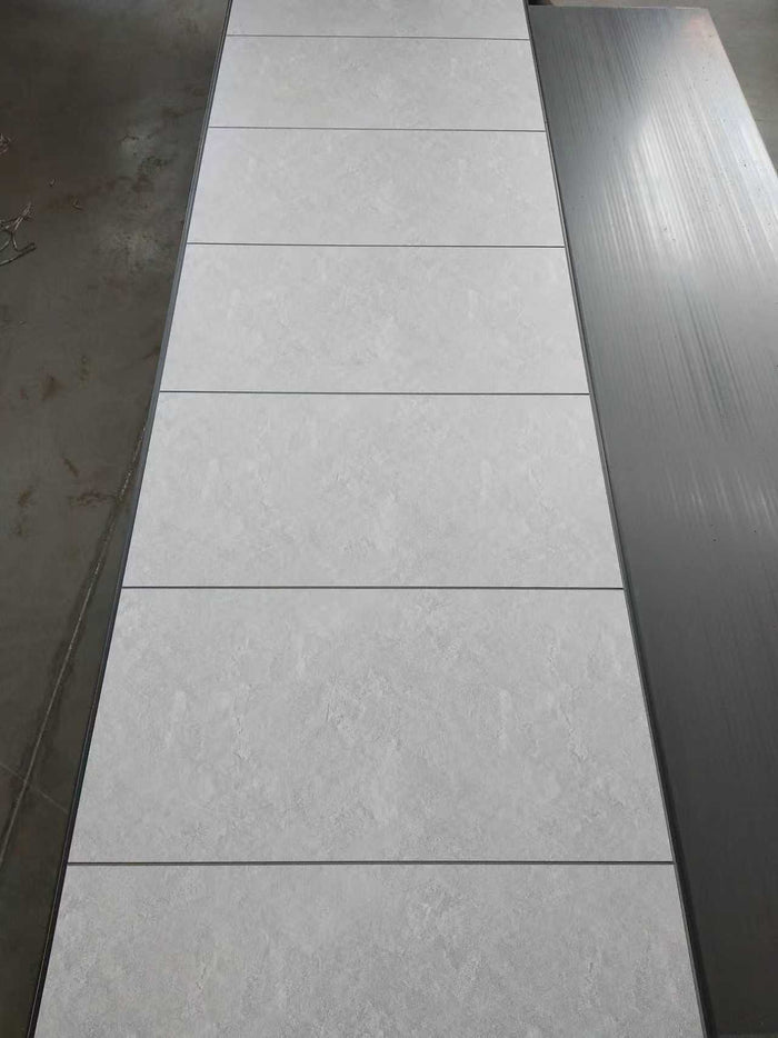 Tongue and Groove Interlocking Hollow Waterproof PVC Panels-600mm Width Grey Marble Tiles
