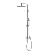 2-Function Shower Column Set  Square Rain Shower & Handheld with Adjustable Rail