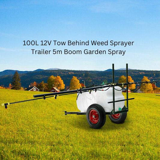 100L 12V Tow Behind Weed Sprayer trailer 5m Boom Garden Spray