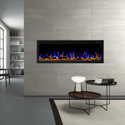 Horizon 50" Slim Trim Black Built-in Recessed / Wall mounted Heater Electric Fireplace