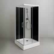 1000x1000x2000mm Black Shower Screen Cubicle Enclosure W/T Base Bathroom AD1807