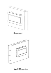 Lucia 50 inch 3 Sided Wall Mounted and Recessed/ Insert Electric Fireplace Heater