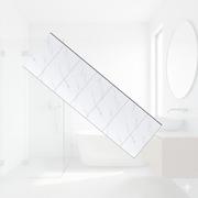 Tongue and Groove Interlocking Hollow Waterproof PVC Panels-600mm Width White Carrera Marble Tiles