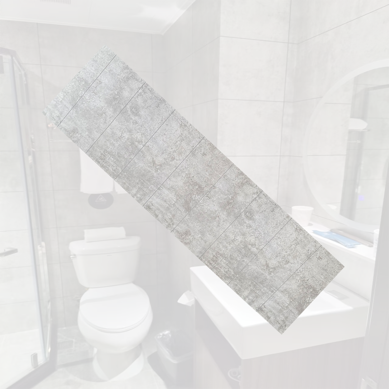 Tongue and Groove Interlocking Hollow Waterproof PVC Panels-600mm Width Concrete Grey Tiles