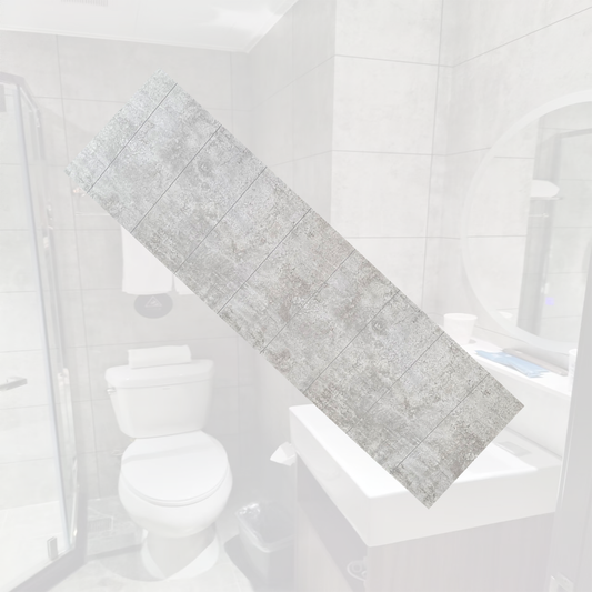 Tongue and Groove Interlocking Hollow Waterproof PVC Panels-600mm Width Concrete Grey Tiles