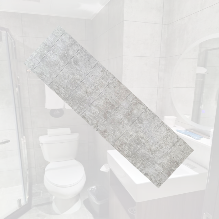 Tongue and Groove Interlocking Hollow Waterproof PVC Panels-600mm Width Concrete Grey Tiles