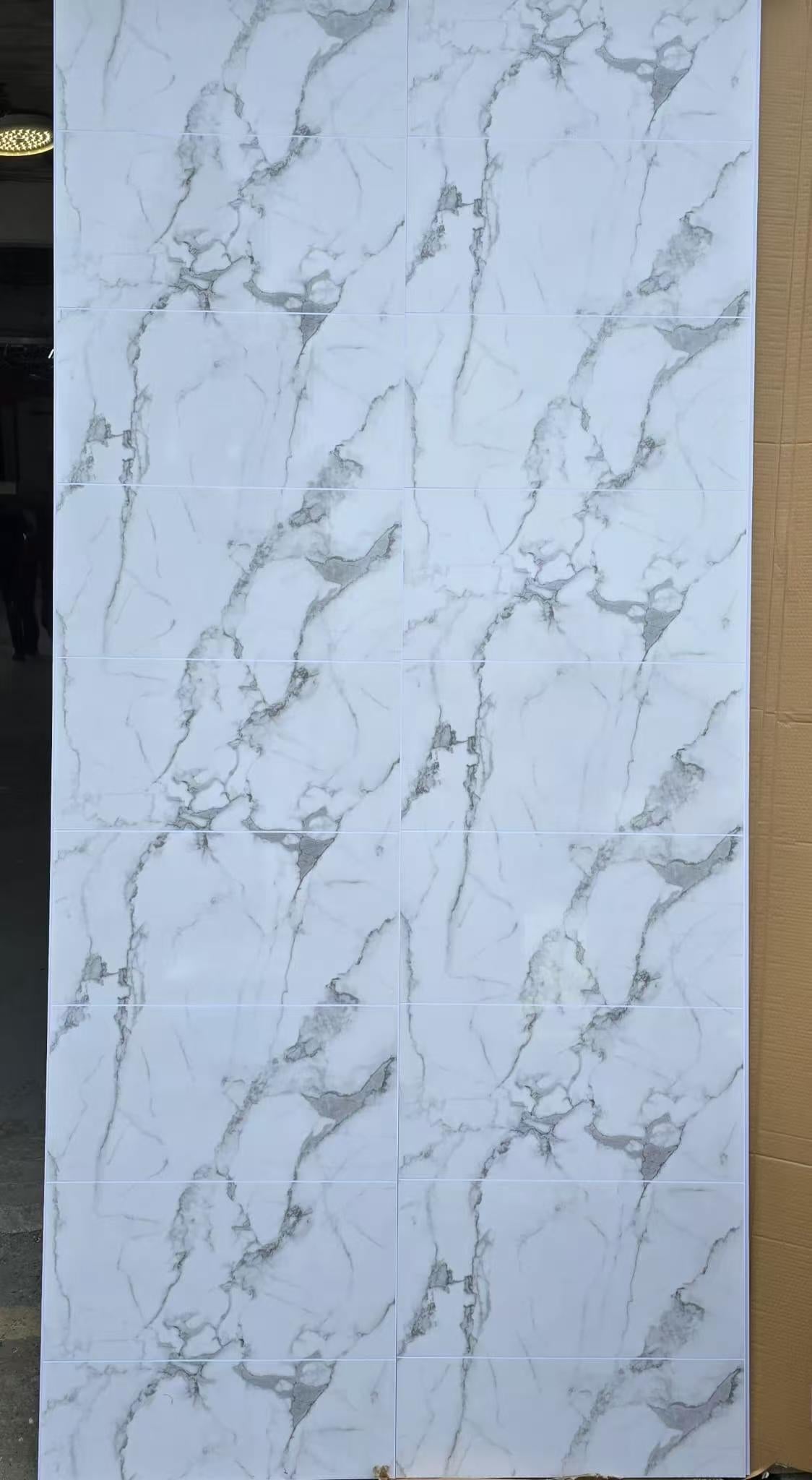 Tongue and Groove Interlocking Hollow PVC Panels-600mm Width Carrera Marble Tiles