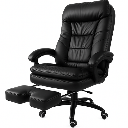 Deluxe Executive Reclining Office Chair with Massager Black