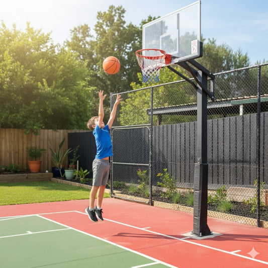 55 Inch In-ground Basketball Slam Dunk System Polycarbonate (PC) Basketball Backboard