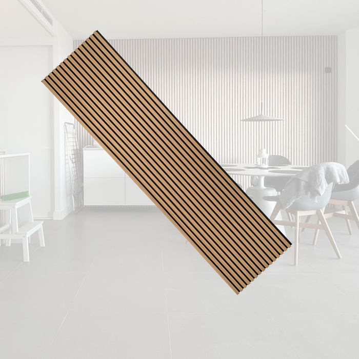 Premium Wooden Slat Acoustic Wall Panels Oak 2400x600mm
