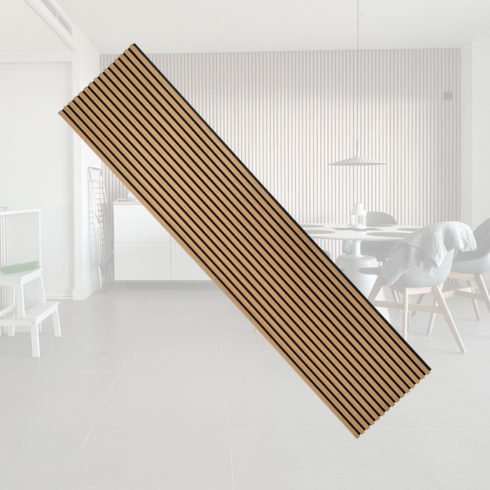 Premium Wooden Slat Acoustic Wall Panels Oak 2700x600mm