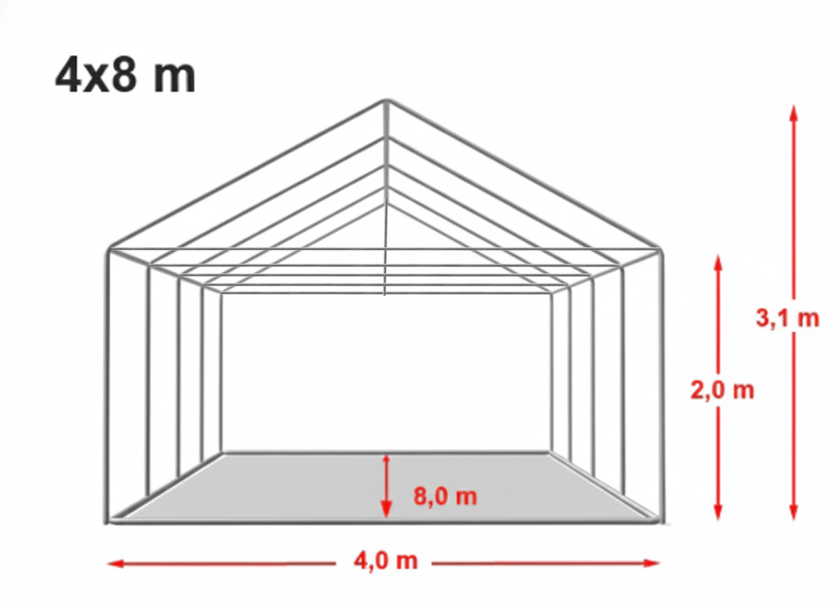 4x8m Premier Grade Heavy Duty Galvanized Frame PVC Fabric Party Tent Marquee