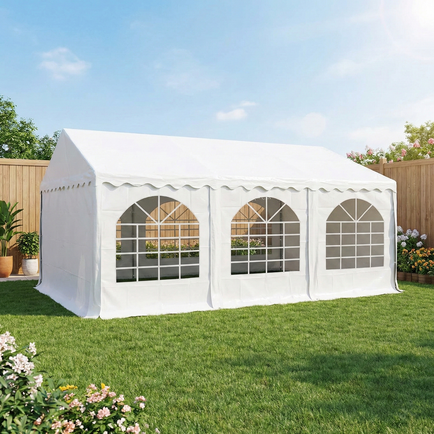 6x6m Premier Grade Heavy Duty Galvanized Frame PVC Fabric Party Tent Marquee