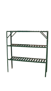 2 Tier Green Greenhouse Plant Stand Shelf Shelve Garden Steel Storage Shelving
