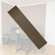 Premium Wooden Slat Acoustic Wall Panels Smoke Oak 2700x600mm