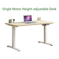 Electric Height-Adjustable Standing Desk Single Motor 150x70cm Grey Frame Maple Top