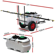 100L 12V Tow Behind Weed Sprayer trailer 5m Boom Garden Spray