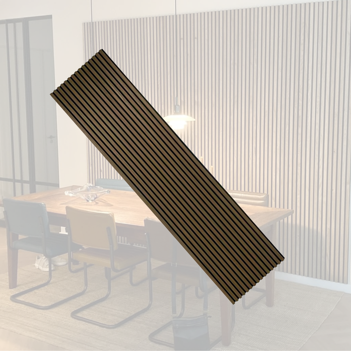 Premium Wooden Slat Acoustic Wall Panels Walnut 2400x600mm