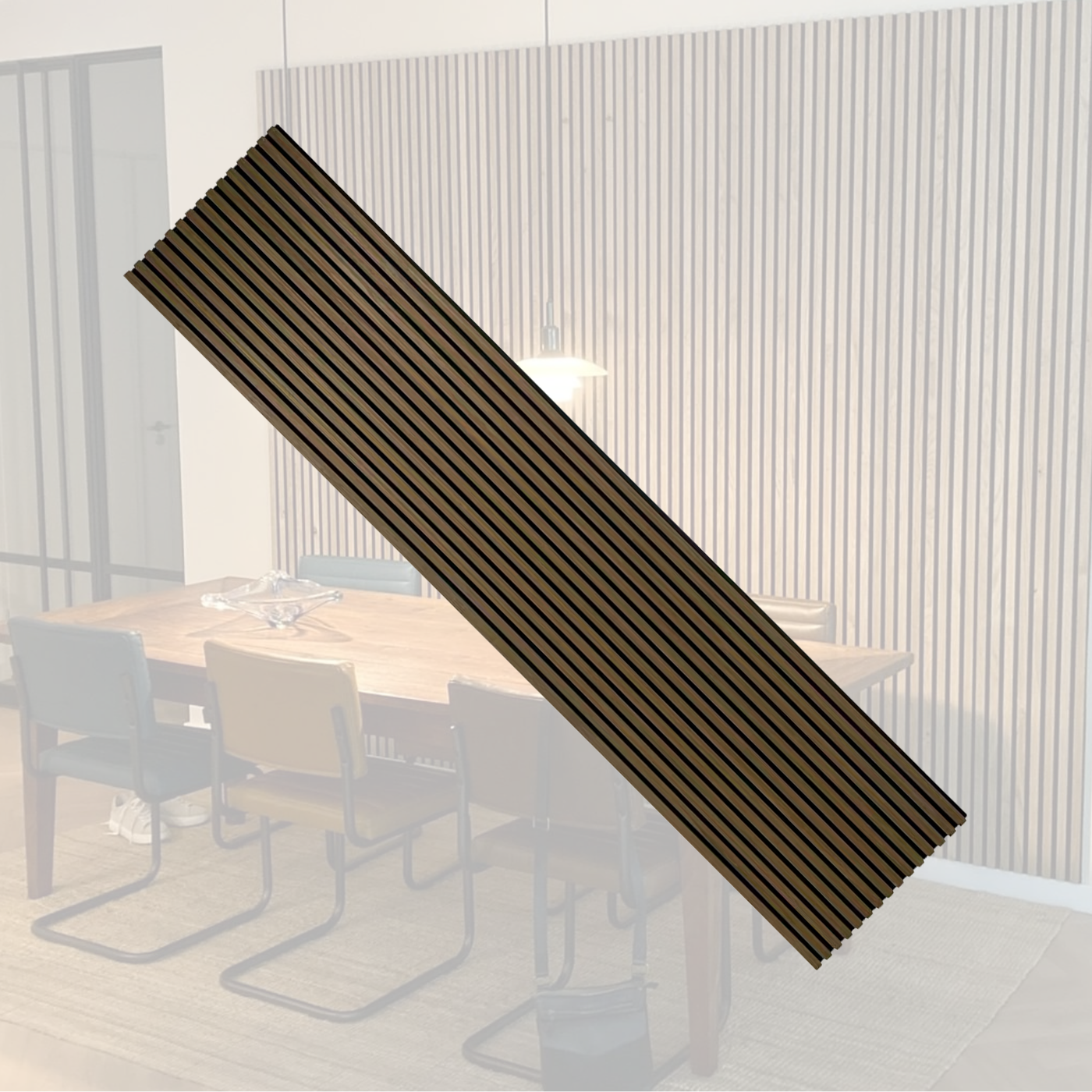 Premium Wooden Slat Acoustic Wall Panels Walnut 2700x600mm
