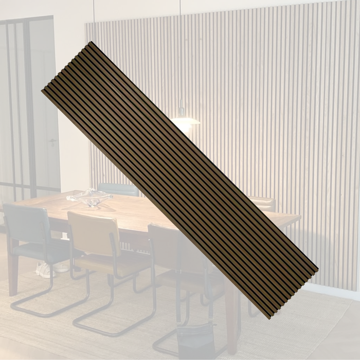 Premium Wooden Slat Acoustic Wall Panels Walnut 2700x600mm