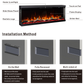 Longford 100" Three Sided Viewing Built-in Recessed / Wall mounted Heater Electric Fireplace