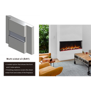 Longford 50" 3 Sided Free-Standing Viewing Built-in Recessed / Wall-mounted Heater Electric Fireplace
