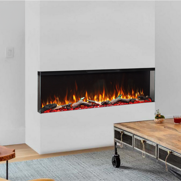 Longford 72" 3 Sided Free Standing Built-in Recessed / Wall mounted Heater Electric Fireplace