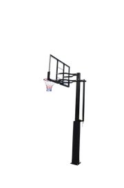 55 Inch In-ground Basketball Slam Dunk System Tempered Glass Backboard