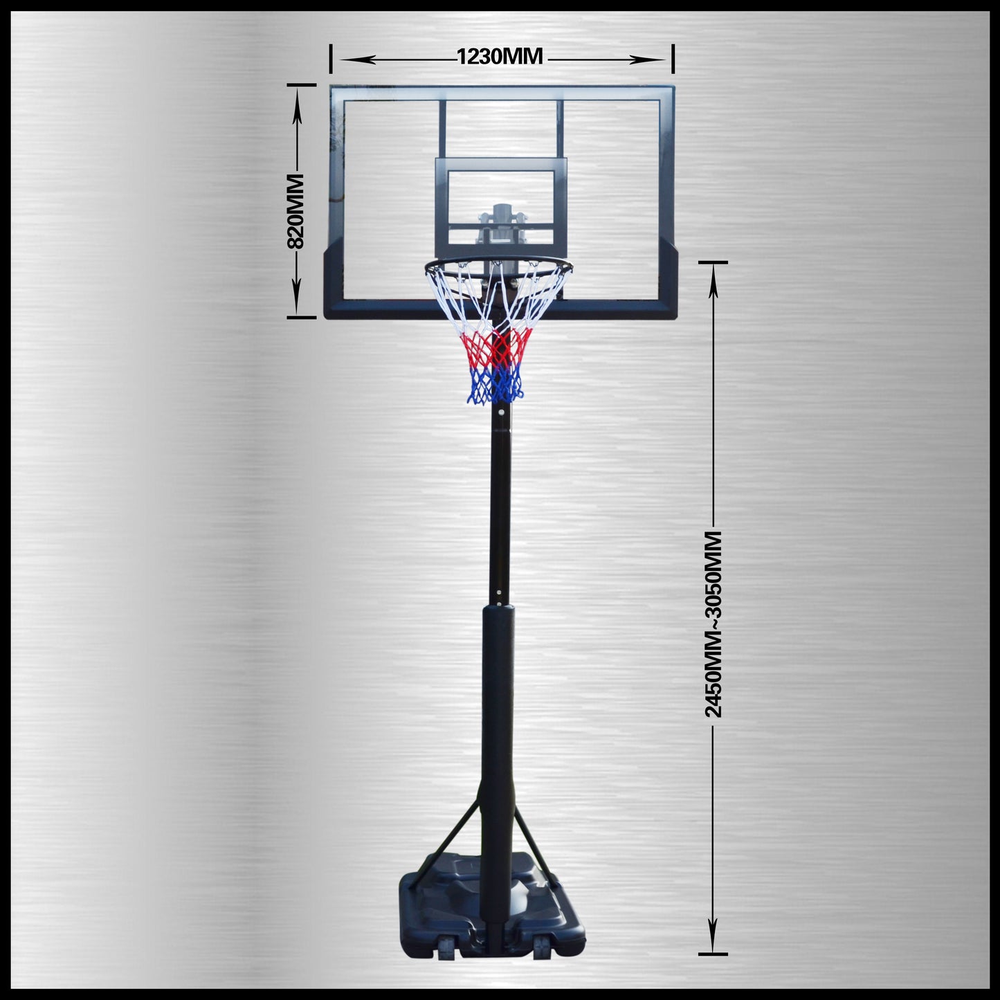 47 inch Portable Basketball Hoop and Stand Height Adjustable Up To 3.05m