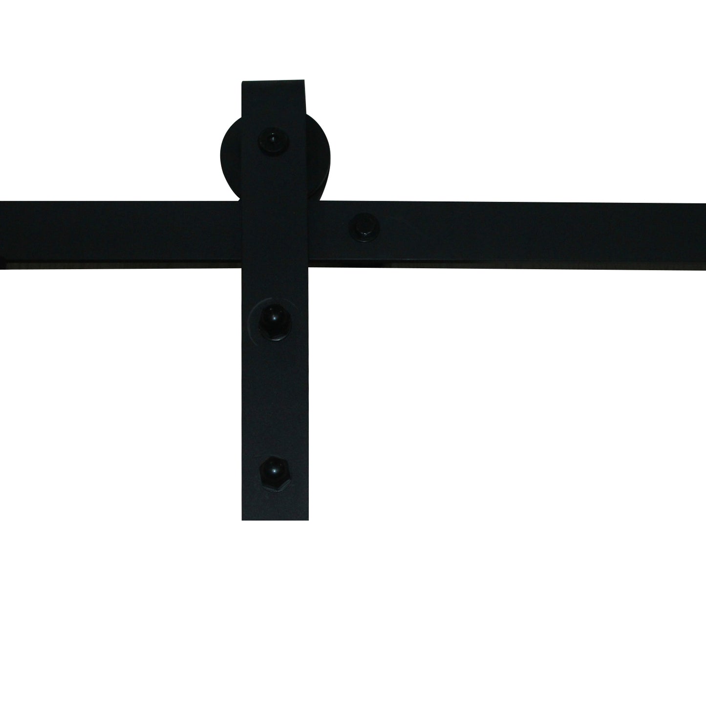 2M Sliding Barn Door Hardware Track Set Kit Powder Coat Steel Black