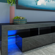 Modern 200cm LED TV Cabinet Entertainment Unit Stand Black