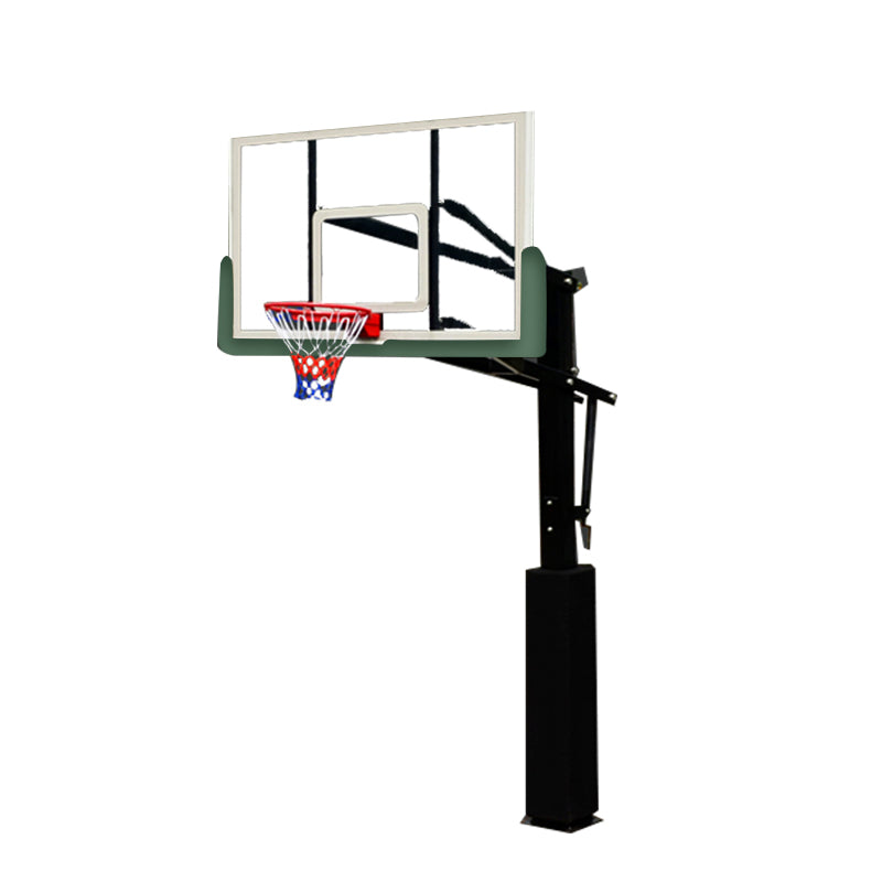 72 inch Professional In-ground Basketball System with Hoop Tempered Glass Backboard