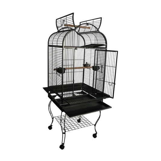 Medium Open Top Bird Parrot Cage With Stands Wheels 168cm High
