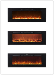 Victoria 60" Black Built-in Recessed / Wall mounted Heater Electric Fireplace