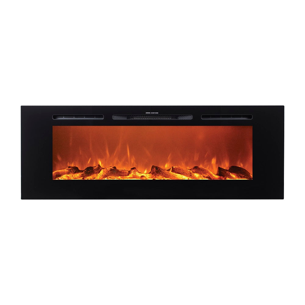 60" Black Built-in Recessed / Wall mounted Heater Electric Fireplace