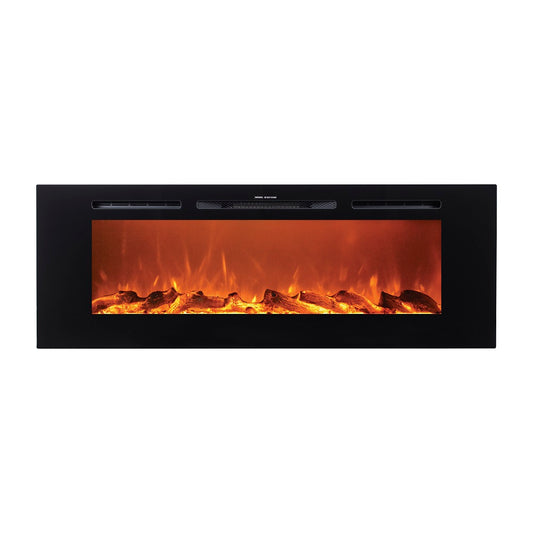 Victoria 60" Black Built-in Recessed / Wall mounted Heater Electric Fireplace