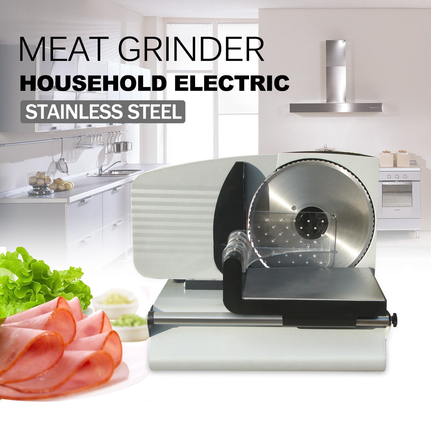 Electric Deli Meat Food Slicer Cheese Processor Bread Vegetable Ham