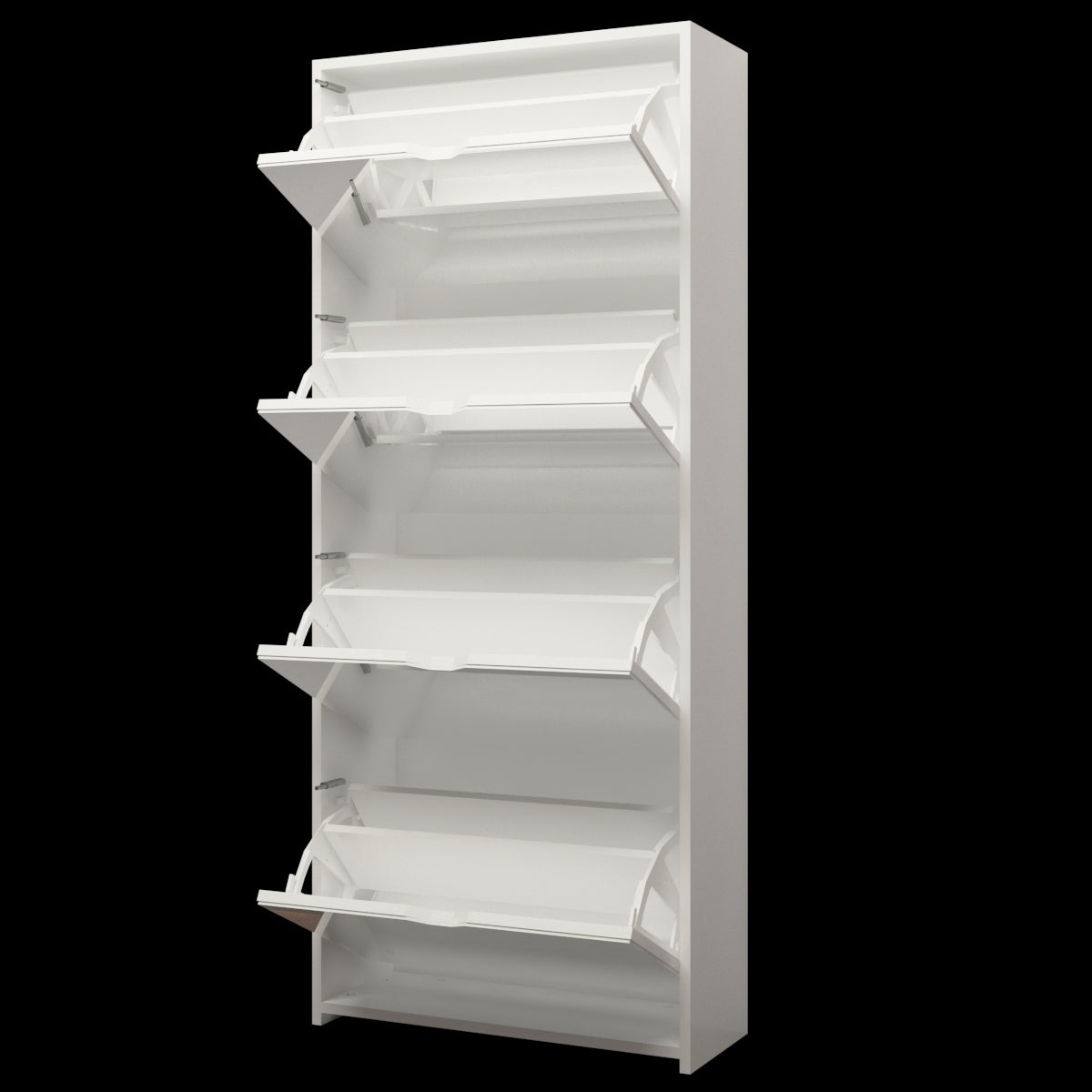 Shoe Cabinet Mirror Shoes Storage Rack Organiser Cupboard Shelf 630x240x1500mm White