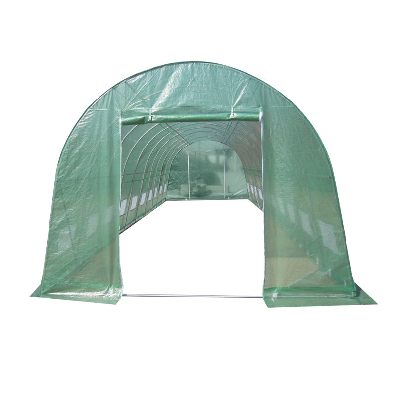 10m x 4m Heavy Duty 0.8x25mm Galvanised Frame Walk-in PE Polytunnel Greenhouse