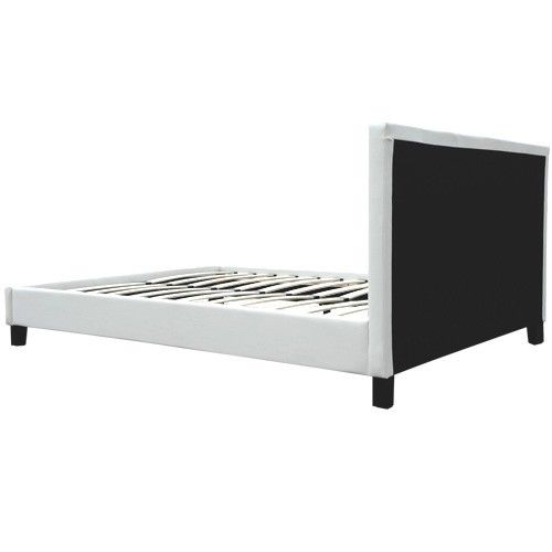 California Leather Bed Frame (Double Size, White Colour)