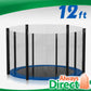 Trampoline Replacement Safety Net 12FT Netting Enclosure 8 Poles