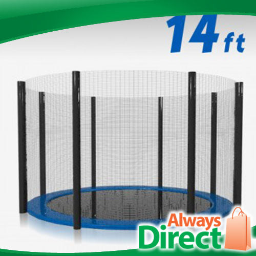 Trampoline Replacement Safety Net 14FT Netting Enclosure 8 Poles