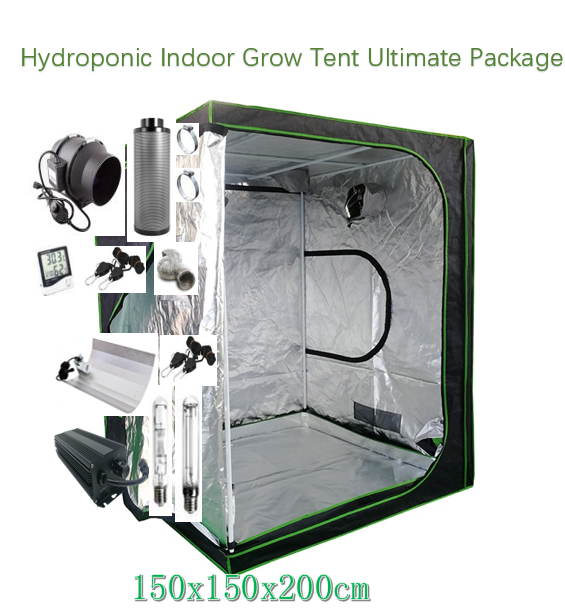 150x150x200cm Hydroponic Indoor 600D Oxford Grow Tent Ultimate Package 600W  6" Fan/Filter