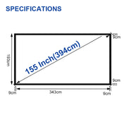 155" TV Cinema HD Projector Screen Flat Fixed Frame 16:9