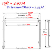16ft x 8 ft Caravan Roll out Awning Annex Aluminium Construction Complete Pack