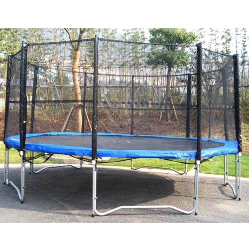 16 Feet Outdoor Trampoline Enclosure Set with Safety Net and
