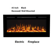 Victoria 45" Black Built-in Recessed / Wall mounted Heater Electric Fireplace