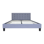 Fabric Bed Frame (Queen size, Beige color)