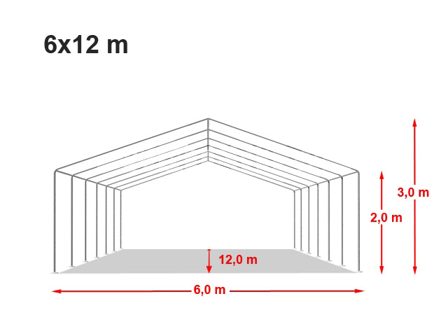 Commercial Grade Galvanised Frame Wedding Marquee Heavy Duty 6x12m Party Tent